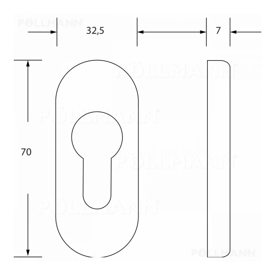 Zylinderrosette oval 17 1757 (L/R, F1)