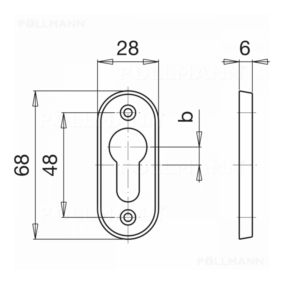 Zylinderrosette oval 655SZ (A/P)