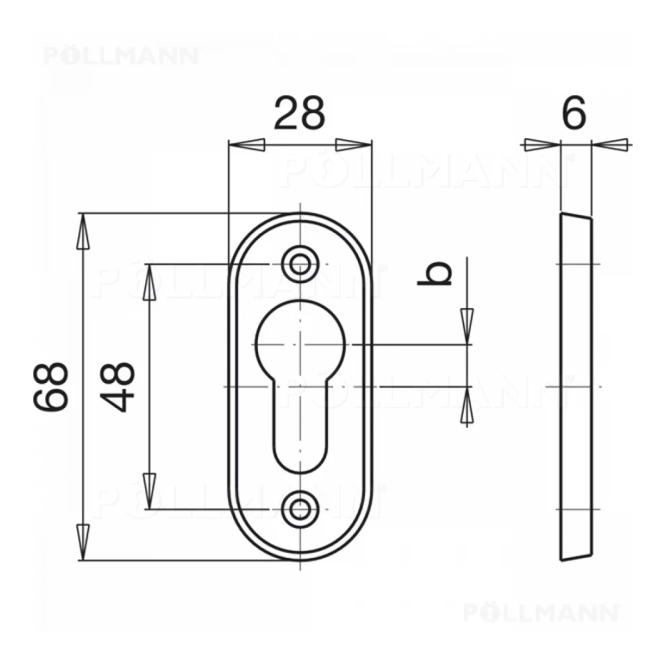 Zylinderrosette oval 655SZ (F1)